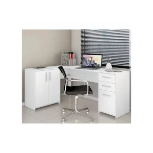 Escrivaninha Mesa office NT 2005 MDP de 1230mm x 740mm x 450mm x 1570mm Branco - Image 2
