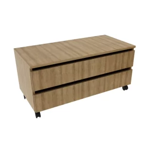 Balcão Gabinete para Banheiro 80cm com Rodízio e 2 Gavetas BN3603 Amendoa - Image 4