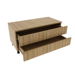 Balcão Gabinete para Banheiro 80cm com Rodízio e 2 Gavetas BN3603 Amendoa - Image 2